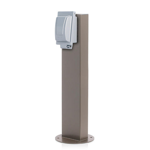 Leviton Power Pedestal Kit 1-Gang 20A GFCI And In-Use Cover Surface Mount 24 Inch Bronze (1PS24-3Z)