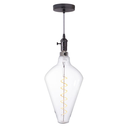 Bulbrite LED4DIA/22K/FIL/PEND/HW/VINTAGE/GM-SILV 4W LED Diamond Shaped Grand 2200K Filament With Gunmetal Black Pendant Silver String (810166)