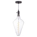 Bulbrite LED4DIA/22K/FIL/PEND/HW/VINTAGE/GM-SILV 4W LED Diamond Shaped Grand 2200K Filament With Gunmetal Black Pendant Silver String (810166)