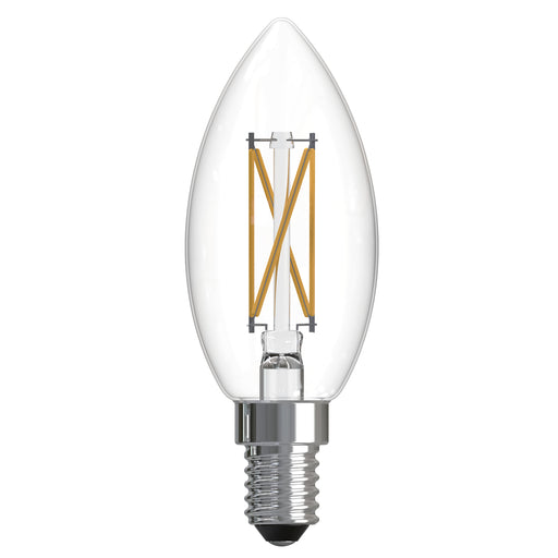 Bulbrite LED5B11/30K/FIL/D/B/2/25P 5.1W LED B11 Filament Bulb E12 Base 3000K 500Lm 120V 80 CRI 310 Degree Beam Angle Dimmable Clear (776238)