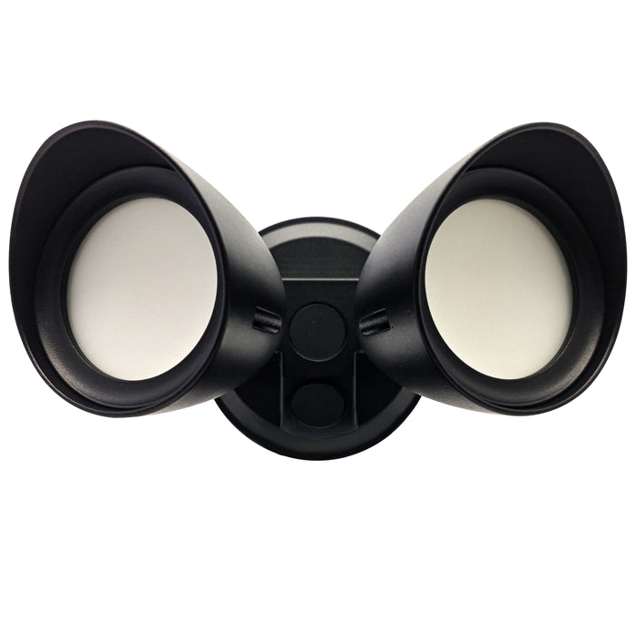 Bulbrite LED24SEC/2RHBL/40K 24W LED Security Light 2-Head 4000K 2000Lm 80 CRI 120V Non-Dimmable Aluminum Black (773701)