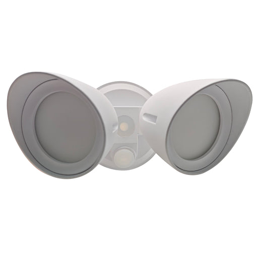 Bulbrite LED24SEC/2RHWH/40K 24W LED Security Light 2-Head 4000K 2200Lm 80 CRI 120V Non-Dimmable Aluminum White (773700)