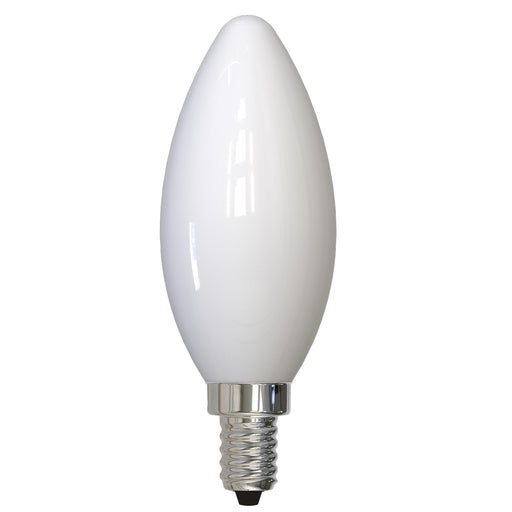 Bulbrite LED6B11/40K/FIL/M/3 6.5W LED B11 Filament Bulb E12 Base 4000K 750Lm 120V 90 CRI 320 Degree Beam Angle Dimmable Milky (776968)
