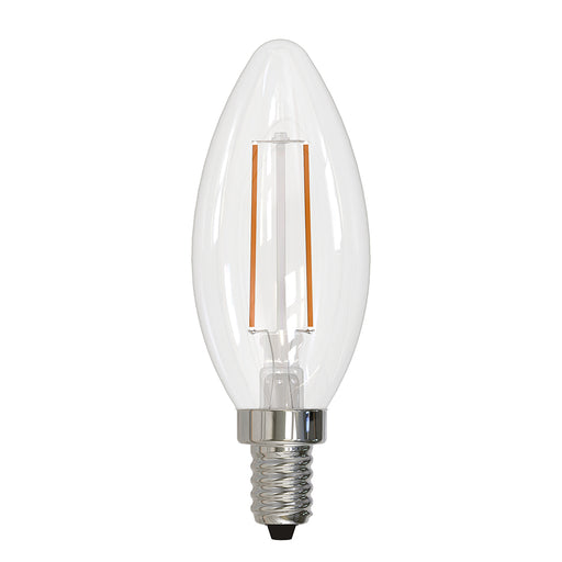 Bulbrite LED4B11/40K/FIL/D/B/2 4.1W LED B11 Filament Bulb E12 Base 4000K 400Lm 120V 80 CRI 310 Degree Beam Angle Dimmable Clear (776202)