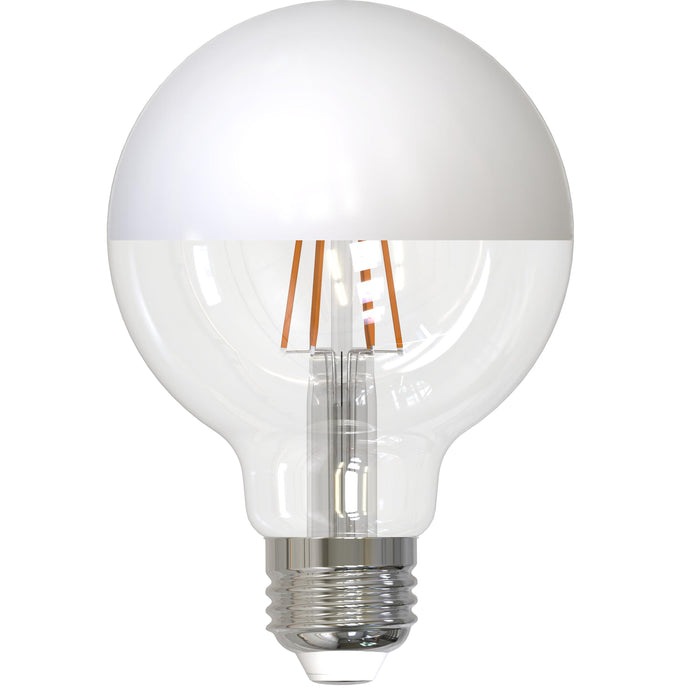 Bulbrite LED5G25/27K/FIL/HW/3 5W LED G25 Filament Bulb E26 Base 2700K 400Lm 120V 90 CRI 320 Degree Beam Angle Dimmable Half White (776839)
