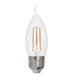 Bulbrite LED5CA10/30K/FIL/E26/3 5W LED CA10 Filament Bulb E26 Base 3000K 500Lm 120V 90 CRI 320 Degree Beam Angle Dimmable Clear (776971)