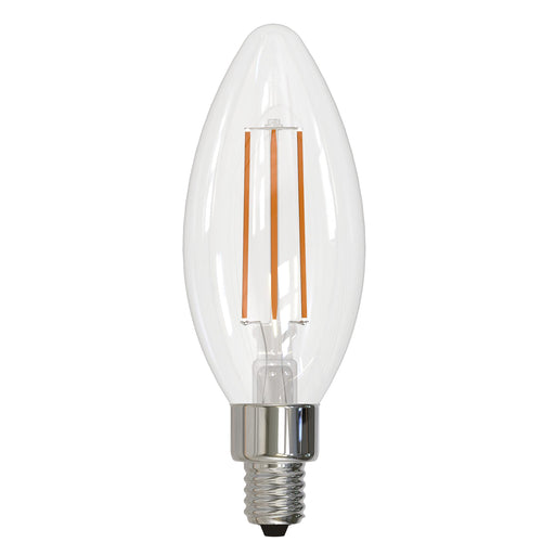 Bulbrite LED5B11/40K/FIL/D/B/2 5.1W LED B11 Filament Bulb E12 Base 4000K 500Lm 120V 80 CRI 310 Degree Beam Angle Dimmable Clear (776205)