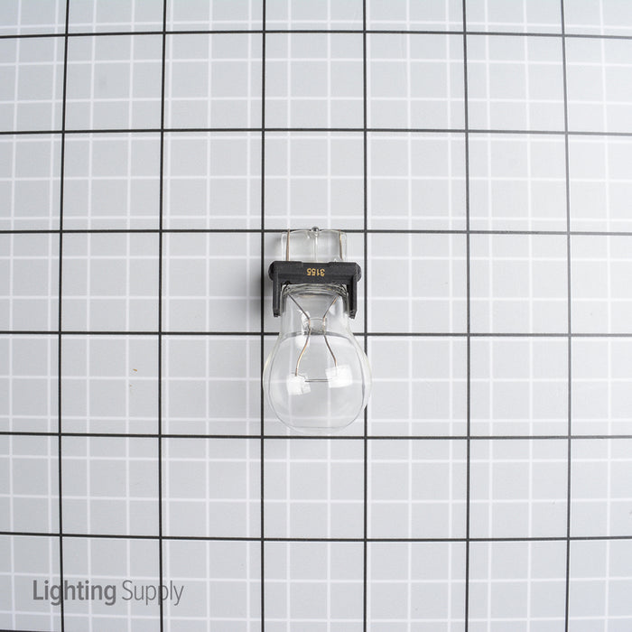 Standard 2 Amp 2.09 Inch S8 Incandescent 12V Wedge Base Clear Miniature Bulb (#3155)