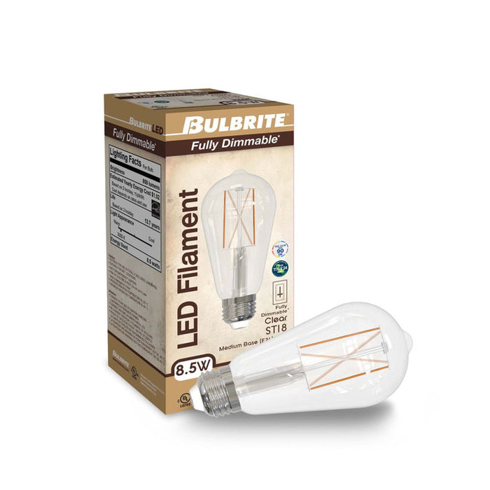 Bulbrite LED8ST18/30K/FIL/3/JA8 8.5W LED ST18 3000K Filament Fully Compatible Dimming JA8 (776769)