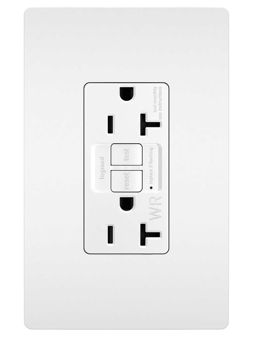 Pass and Seymour Radiant 20A Self-Test Tamper-Resistant Weather-Resistant GFCI White (2097TRWRWCCD4)