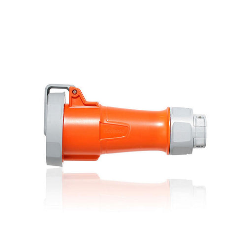 Leviton 20 Amp 125/250V 3-Pole 4-Wire LEV Series North American-Rated Pin And Sleeve Connector Industrial Grade Watertight Orange (420C12WLEV)