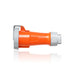 Leviton 20 Amp 125/250V 3-Pole 4-Wire LEV Series North American-Rated Pin And Sleeve Connector Industrial Grade Watertight Orange (420C12WLEV)