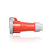 Leviton 16A/20A 200/346V-240/415V 3-Phase 4-Pole 5-Wire LEV Series North American-Rated Pin And Sleeve Connector Industrial Grade Watertight Red (520C6WLEV)