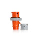 Leviton 20 Amp 125/250V 3-Pole 4-Wire LEV Series North American-Rated Pin And Sleeve Plug Industrial Grade Watertight Orange (420P12WLEV)