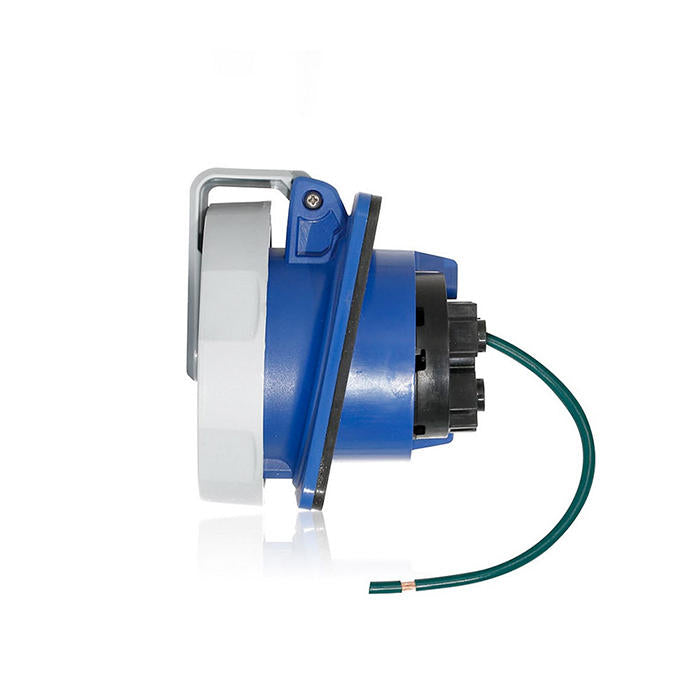 Leviton 16/20 Amp 120/208V 3-Phase 4-Pole 5-Wire LEV Series American-Rated Pin And Sleeve Receptacle Industrial Grade Watertight Blue (520R9WLEV)