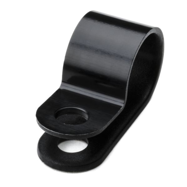 HellermannTyton P-Clamp 0.39 Inch Wide 0.43 Inch Maximum Bundle Diameter 0.17 Inch Mounting Hole Diameter PA66HS Black 100 Per Package (211-60005)