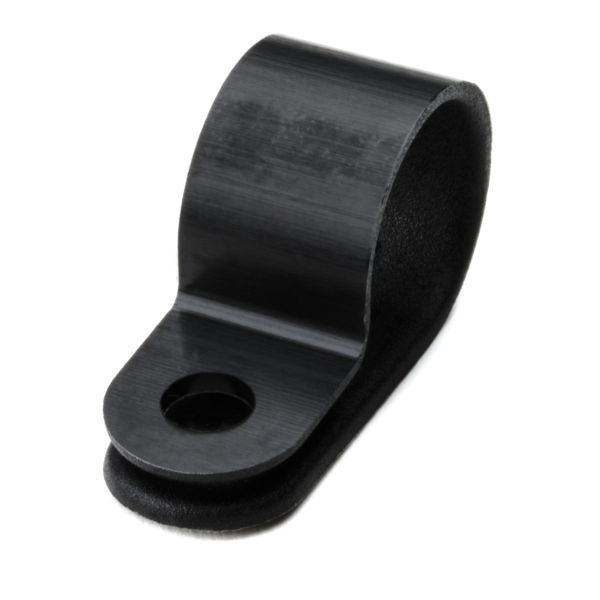 HellermannTyton P-Clamp 0.39 Inch Wide 0.49 Inch Maximum Bundle Diameter 0.17 Inch Mounting Hole Diameter PA66HS Black 100 Per Package (211-60006)