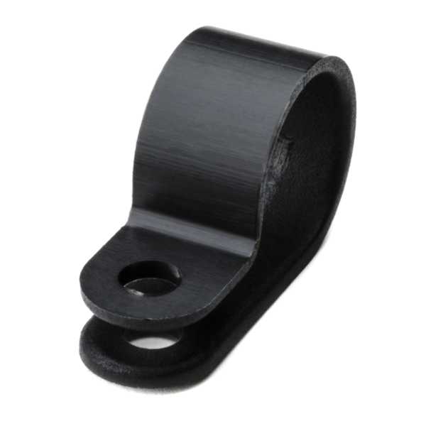 HellermannTyton P-Clamp 0.39 Inch Wide 0.55 Inch Maximum Bundle Diameter 0.17 Inch Mounting Hole Diameter PA66HS Black 100 Per Package (211-60007)