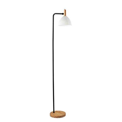 Adesso Peyton Floor Lamp Black And Natural Wood (2124-01)