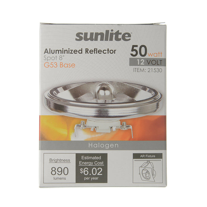 Sunlite 50AR111/SP/12V Halogen 3200K 12V 50W AR AR111 Screw Terminal G53 Dimmable (21530-SU)