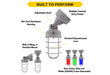 Halco VPTAJR-LS-RGBW-U-GR LED Vaportight Adjustable Arm Jelly Jar Wattage Selectable 13W/15W/20W RGBW 120-277Vac Gray Die-Cast Body Dimmable (22556)