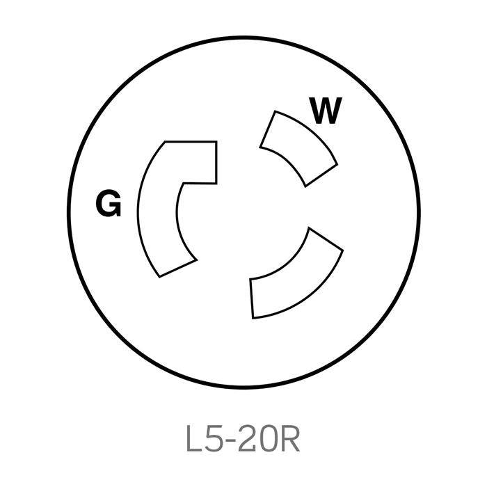 Leviton 20A 125V NEMA L5-20R 2P 3W Flush Mount Locking Receptacle Industrial Grade Grounding V-0-MAX Red (2310-R)