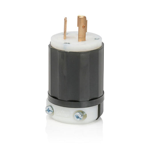 Leviton Black And White Lever Edge 20A 125V Locking Plug 2-Pole 3-Wire NEMA L5-20P Grounding Industrial Grade (2311E)