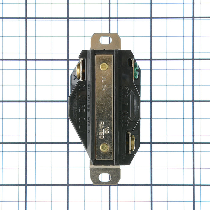 Leviton 20 Amp 250V NEMA L6-20R 2P 3W Flush Mount Locking Receptacle Industrial Grade Grounding V-0-MAX Black (2320)