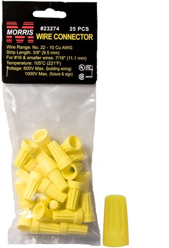 MORRIS P4 Yellow Wire Connector Small Pack (23274)