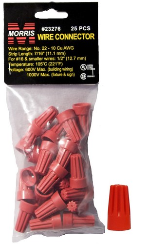 MORRIS P6 Red Wire Connector Small Pack (23276)