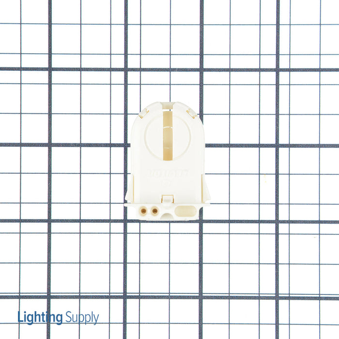 Leviton Medium Base T8-T12 Bi-Pin Standard Fluorescent Lamp Holder Low Profile Snap-In Or Slide-On Lamp-Lock Internal Shunt QuickWire (23653-WP)