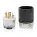 Leviton Black And White Lever Edge 20A 125/250V Locking Plug 3-Pole 4-Wire NEMA L14-20P Grounding Industrial Grade (2411E)