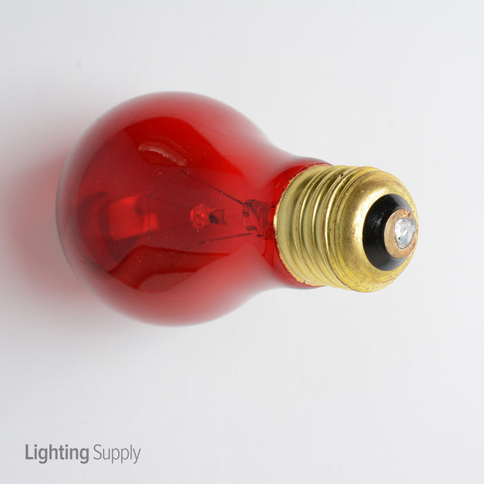Standard 25W A19 Incandescent 130V Medium (E26) Base Transparent Red Bulb (A19RED25T)