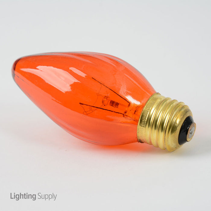 Standard 25W F15 Flame Incandescent 120V Medium (E26) Base Amber Decorative Bulb (25F15/Amber)