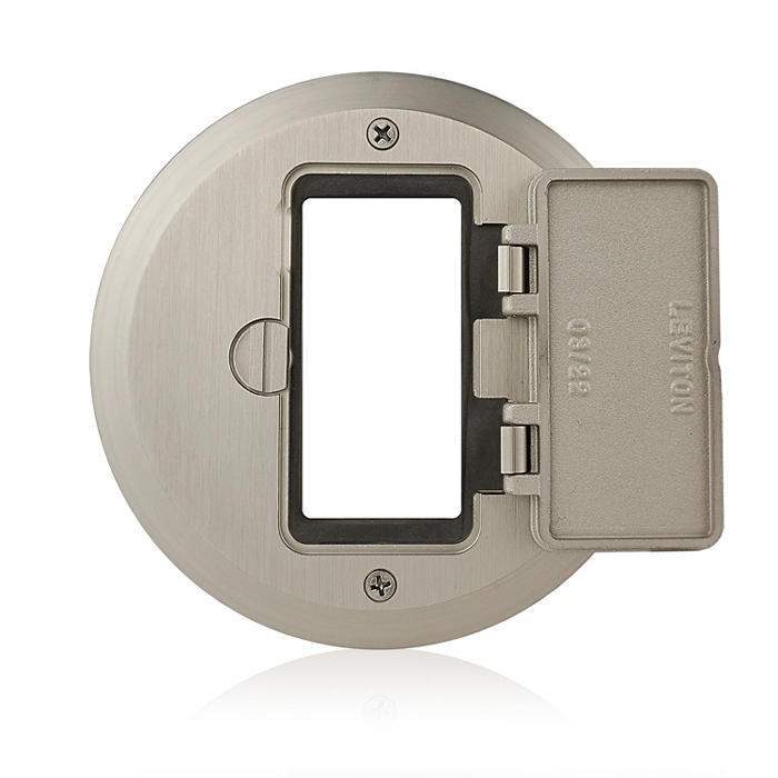 Leviton 1-Gang Floor Box Assembly Blank Decora Nickel-Plated Round Cover (25251-DN)