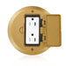 Leviton 15A Tamper-Resistant 1-Gang Floor Box Assembly Brass Round Cover (25251-TDB)