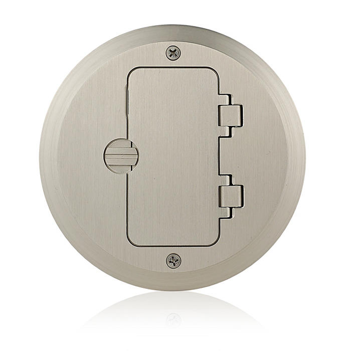 Leviton 15A Tamper-Resistant 1-Gang Floor Box Assembly Nickel Round Cover (25251-TDN)