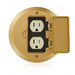 Leviton 15A 1-Gang Floor Box Assembly 125V Tamper-Resistant Duplex Receptacle Brass (25251-TFB)