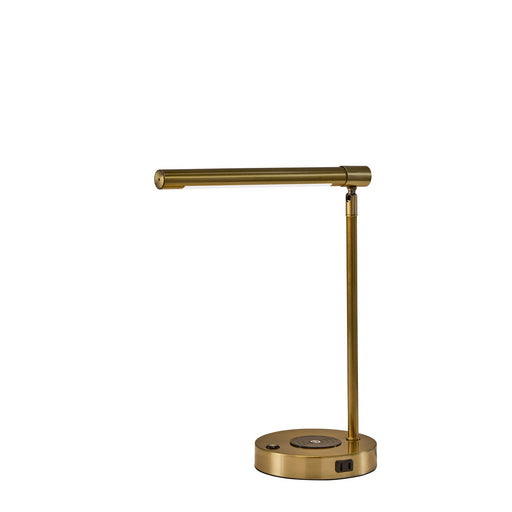 Adesso Dax LED Wireless Charging Desk Lamp Antique Brass (2611-21)