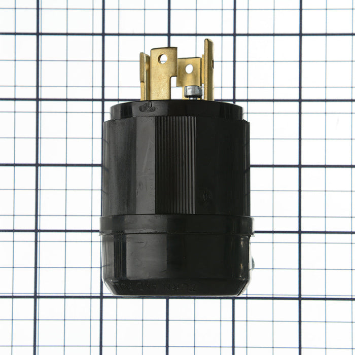 Leviton 30 Amp 125/250V NEMA L14-30P 3P 4W Locking Plug Industrial Grade Grounding All Black (2711-B)