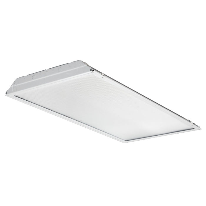 Lithonia Lensed LED Troffer Four Lamps Nominal 4800Lm Flush Aluminum White EldoLED Dimming To 1 Percent 80 CRI 3500K (2GTL 4 48L FW EZ1 LP835)