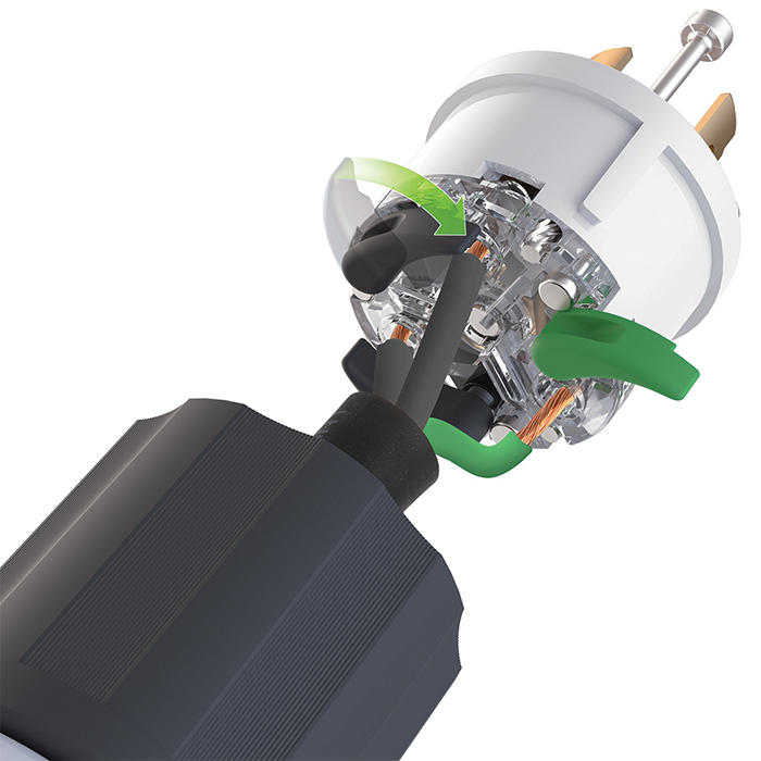 Leviton Black And White Lever Edge 20A 250V Locking Plug 2-Pole 3-Wire NEMA L6-20P Grounding Industrial Grade (2321E)