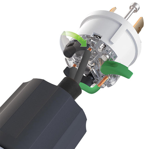 Leviton Black And White Lever Edge 30A 250V Locking Plug 2-Pole 3-Wire NEMA L6-30P Grounding Industrial Grade (2621E)