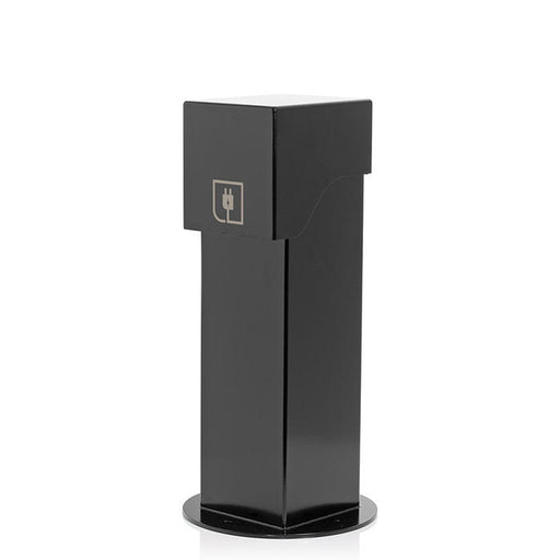 Leviton Power Pedestal Kit 2-Gang 20A GFCI With Type A/C USB Ports Surface Mount Lockable Hinged Top 18 Inch Black (2PH18-2E)