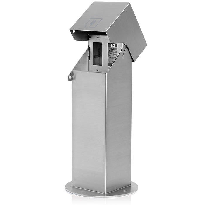 Leviton Power Pedestal 2-Gang Surface Mount Lockable Hinge Top 18 Inch Brushed Stainless Steel (2PH18-S)