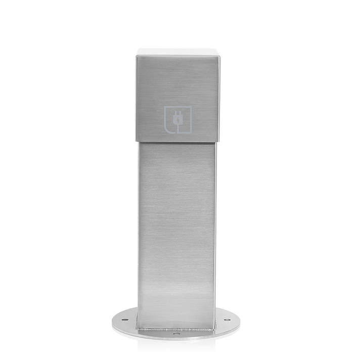 Leviton Power Pedestal 2-Gang Surface Mount Lockable Hinge Top 18 Inch Brushed Stainless Steel (2PH18-S)