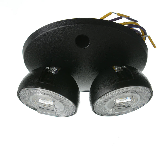 Exitronix Fully Adjustable Thermoplastic Double LED Remote Lamp Head 3.6V 2 X 1.5W LED Lamp Performance Optics Black Mounting Plate And Enclosure Compatible With 51/52 Series Damp Location Rated (2RL52-BL)