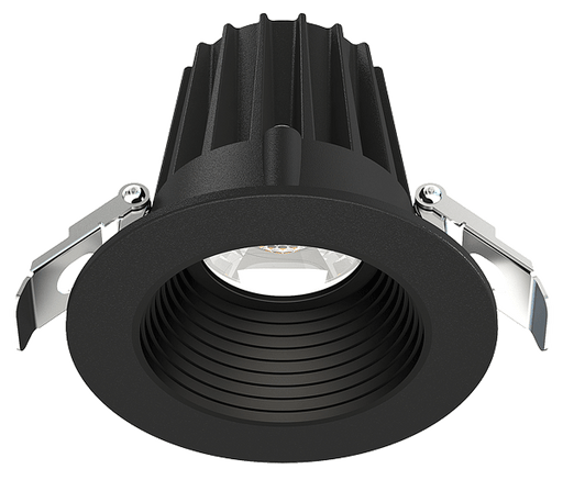 Lotus LED Lights 2 Inch Round Recessed Black Trim LED 9W CCT Selectable 2700K/3000K/3500K/4000K/5000K Baffle Black Reflector 36 Degree Air Tight 90 CRI (JXL-COB02-R09W-5CCT-BK-2RR-BF-BK)