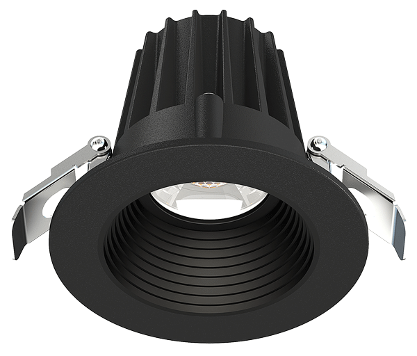 Lotus LED Lights 2 Inch Round Recessed Black Trim LED 9W CCT Selectable 2700K/3000K/3500K/4000K/5000K Baffle Black Reflector 36 Degree Air Tight 90 CRI (JXL-COB02-R09W-5CCT-BK-2RR-BF-BK)