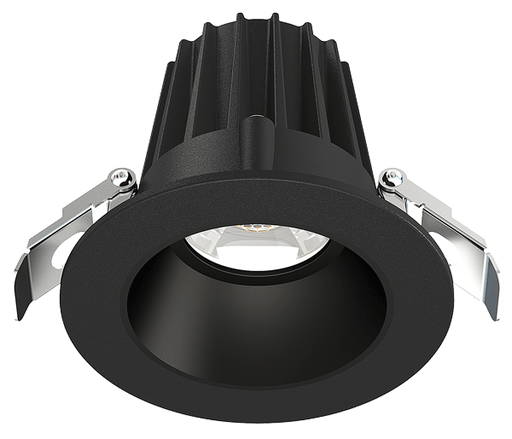 Lotus LED Lights 2 Inch Round Recessed Black Trim LED 9W CCT Selectable 2700K/3000K/3500K/4000K/5000K Smooth Black Reflector 36 Degree Air Tight 90 CRI (JXL-COB02-R09W-5CCT-BK-2RR-SM-BK)
